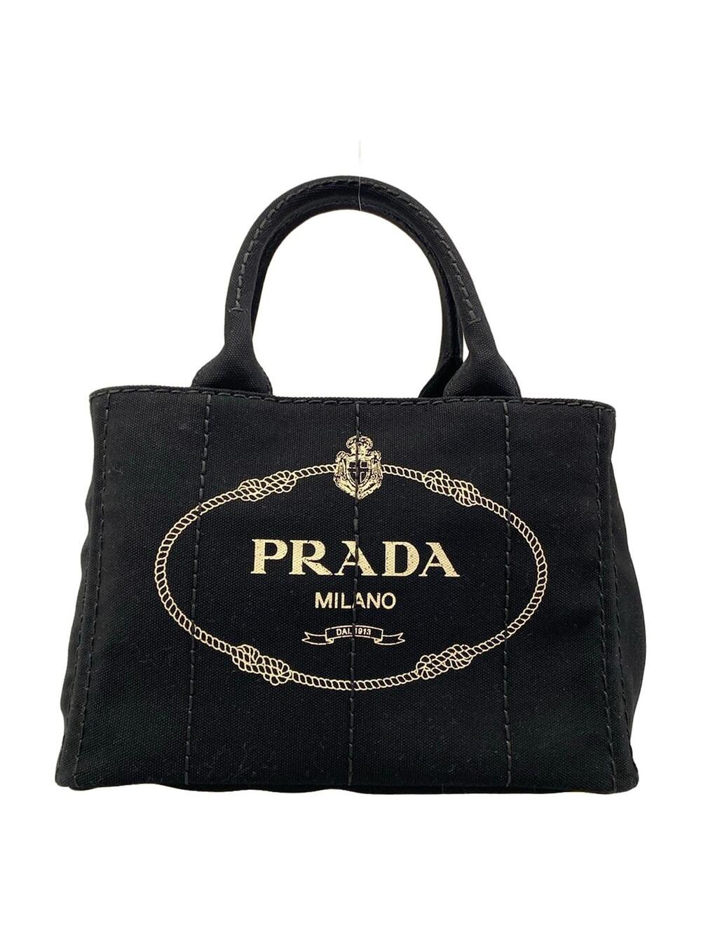 Prada Canapa Black Canvas Tote Bag #343553P90B